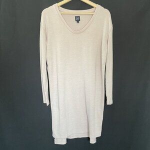 GAP soft pink long tunic style sweater top women's size small casual v-neck